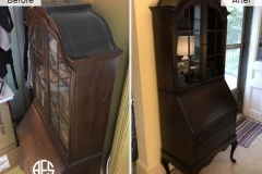 Antique-wooden-Cabinet-drop-down-desk-repair-hardware-replacement-refinishing-staining