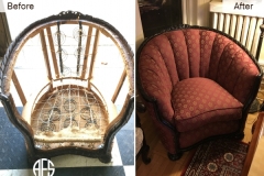 Rebuilding-antique-chair-springs-straps-padding-upholstery