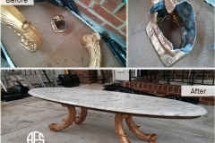 Repairing-antique-brass-bronze-metal-table-furniture-cracked-leg